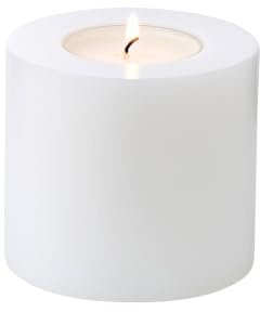 EDZARD Teelichthalter Cornelius (H 9 cm, Ø 10 cm), Dauerkerze | Wie eine echte Stumpenkerze, brennt nie ab, ohne Wachsflecken, für Maxi-Teelichter, 100 % recycelbares Polyethylen