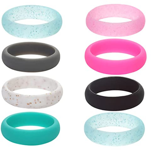 OATIPHO Silikonringe, Kreative Glitzerpuder Fingerringe, Zarte