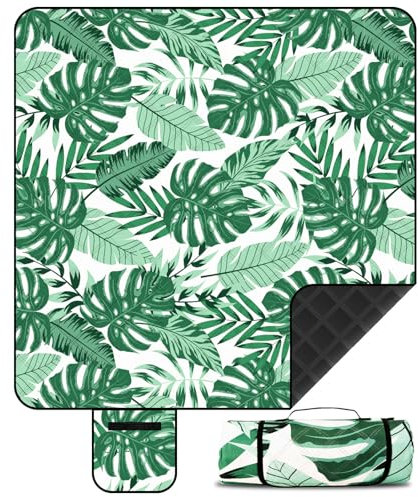FERRGIA Coperta da Picnic Impermeabile 200x200 CM,Telo da Spiaggia Anti-Sabbia,Grande Coperta Pieghevole per 4-6 Persone,Ideale per Campeggio,Spiaggia,Parchi e Viaggi con Maniglia e Design Pratico