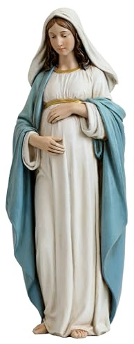 Grace4Joy Jungfrau Maria Schwangere Statue – 24,1 cm Virgen De La Dulce Espera Estatua katholische Heimdekoration, handbemalte werdende Mutter Maria, religiöse Geschenke für Mutter Oma