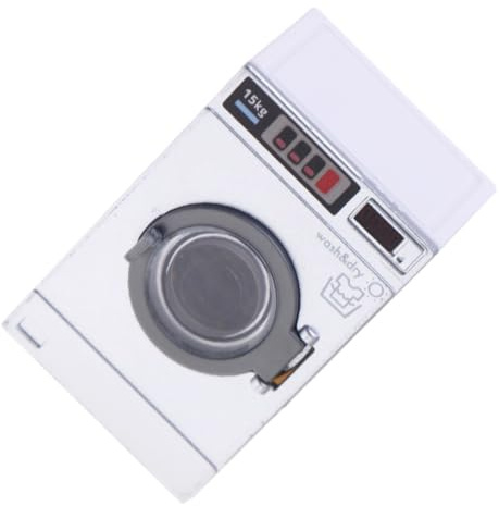 Toddmomy Mini Dollhouse Washing Machine Realistic Toy Washer Dryer with Functional Drum for Boy Girl Pretend Play and Dollhouse Accessories