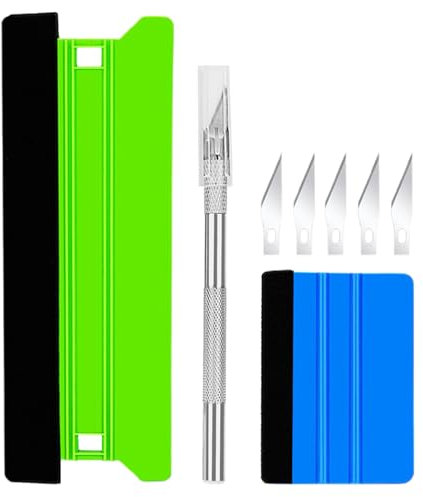 Efficient Application Tools for Vinyl Wrap, Window Film, and Wallpaper Hanging: Includes 21cm & 10cm Plastic Felt Squeegees and Trimmer - Ideal for Glass Film, Car Vinyl, and Car Tint Application