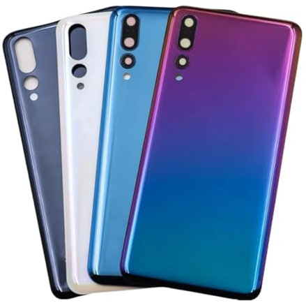 Panel de cristal trasero compatible para Huawei P20 Pro Modelo CLT-L29 / CLT-L09 - Cubierta trasera de la puerta de la batería, parte de repuesto de la carcasa trasera de la batería (negro)