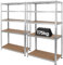 Harbour Housewares 5 Niveaux Étagères de Garage en Acier - Galvanisé - 2pc Usage Intensif Autonome Industriel Hangar Stockage Rayonnage | Assemblage sans Boulon | 875kg Capacité | 90 x 40 x 180cm
