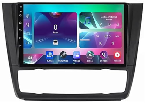 FJINQIANG Android 15 Radio Coche 2 DIN 9 Pulgadas HD Pantalla Táctil para BMW 1-Series E88 E82 E81 E87 2004-2011 Conectar y Usar con Bluetooth GPS WiFi Radio Carplay Inalámbrico Android Auto