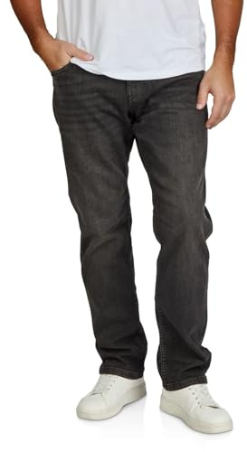 TOM TAILOR Jeans Herren Stretch Straight Fit Marvin Jeanshose Hose Denim, Länge:30L, Weite:38W, Farbe:Used Dark Stone Black Denim (10250)