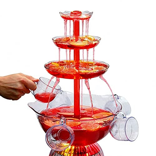 Fontaine de fête à 3 niveaux avec base éclairée par LED pour boissons à vin, idéale pour les fêtes et anniversaires de mariage
