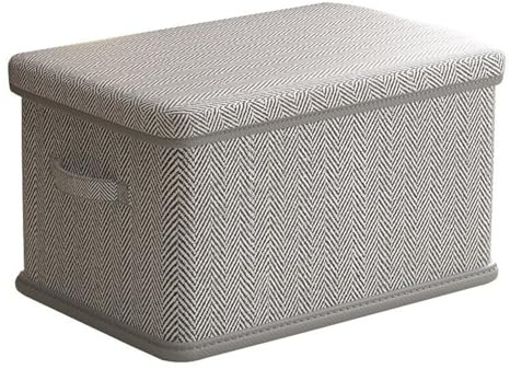 ZJIQOH Aufbewahrungsbox Stoff mit Deckel Extra Groß und Stabil, Faltbare Aufbewahren Boxen Ordnungsboxen, Kisten für Kleiderschrank(Gray B,50 x 40 x 33 cm)