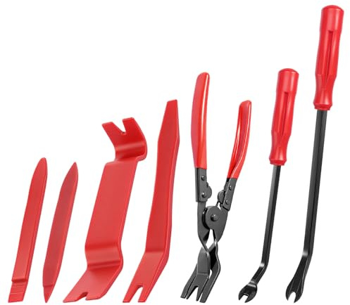 7 Stück Auto Clip Zangen Set Kunststoff Hebelwerkzeug Auto Demontage Werkzeug Auto Kfz Werkzeug für Autotürverkleidung Polster Armaturenbrett