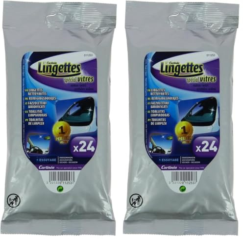 Carlinea 011253 Sachet Lingettes pour Vitres Set de 24 (Lot de 2)