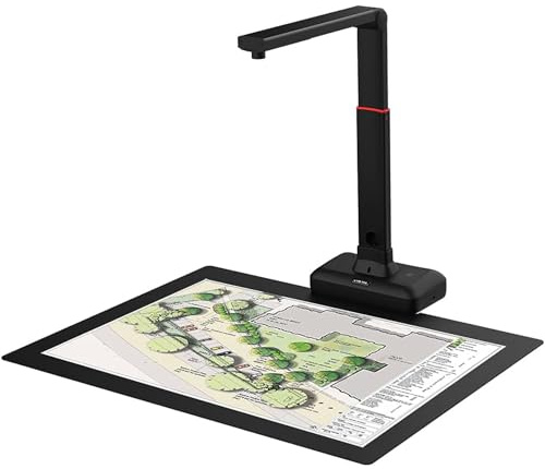 Overhead-Scanner, Großformat-Kamerascanner für Buch & Dokument, automatische Abflachung & Fingerabdruckentfernung, 23 MP hohe Auflösung