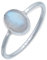 mantraroma Damen Ring 925 Silber Regenbogen Mondstein Edelstein weiß schlicht modern