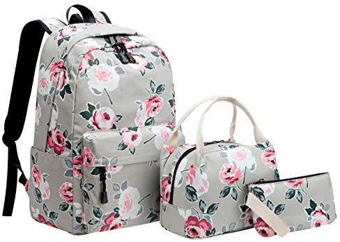 Sac a Dos Scolaire College Sac à Dos Ecole Lycee Sac à Dos d école Collège Ado Fille Femme Cartables Sacs à Dos Scolaires Lycée Fleuri Grand Panier Repas Sac à Main Trousse Portefeuille Loisir Kaki