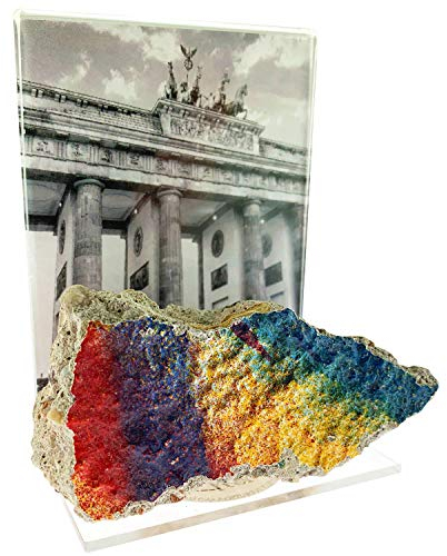 Imán de nevera ORIGINAL Piedra del Muro de Berlín con certificado de autenticidad | Hecho a mano en Berlín