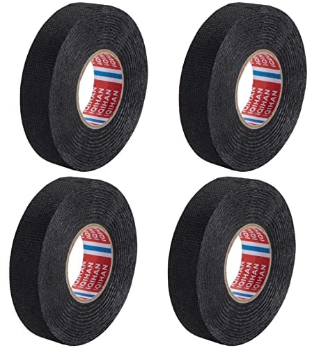 Isolierband Schwarz, 4 Rollen Auto Gewebeband Kabelbaum Hitzebeständig Wasserdicht Elektrisches Klebeband, Tapes zum Isolieren Reparatur Elektrokabel, Haushalt, Kfz Motorrad 19mm x 15m
