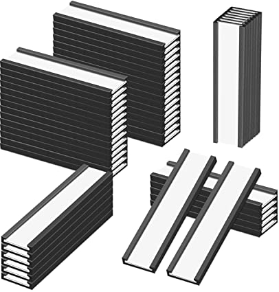 MVISUAL Magnetische Etikettenhalter C Kanal Magnet Etikettenhalter 12.7 x 50 mm, Mit Papiereinsätzen und transparenten Kunststoffschutzfolien, Magnetische Datenkartenhalter, 50 Stück