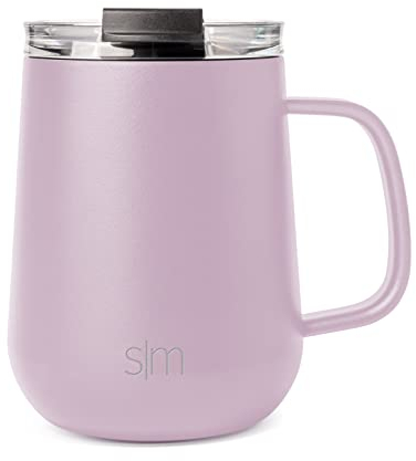 Simple Modern Travel Coffee Mug with Lid and Handle | Reusable Insulated Stainless Steel Coffee Tumbler Tea Cup | Valentines Gifts For Him Her Women & Men | Voyager Collection | 12oz | Lavender Mist