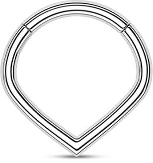 CM Crareesi Mania V-förmige Nasenring Septum Piercing Ring Piercing Ohr Septum Clicker 16Gauge 316L Chirurgenstah Septum Knorpel Daith Helix Tragus Conch Piercing Schmuck für Damen