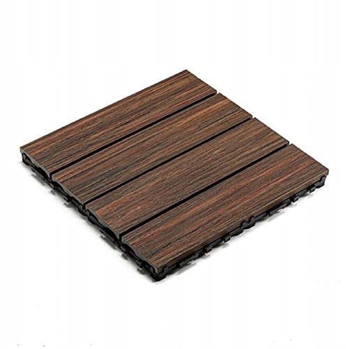 Baldosas de terraza, baldosa de balcón, para jardín, balcón, 30 x 30 x 2,5 cm (madera roja)