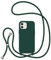 ZTOFERA Crossbody Lanyard Case for iPhone 12/12 Pro, Liquid Silicone Protective Phone Case with Strap Adjustable Neck Cord Necklace Soft Cover, Dark Green
