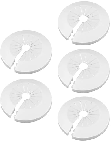 Lot de 5 cache-tuyaux de plomberie en plastique PP blanc pour décoration de tuyau d'eau