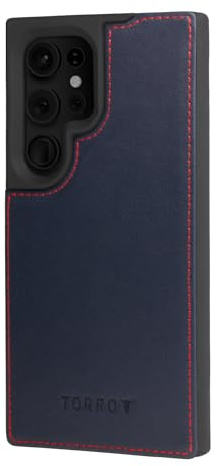 TORRO Hülle Kompatibel mit Samsung Galaxy S24 Ultra 5G – Premium Leder Bumper Hülle (Marineblau)