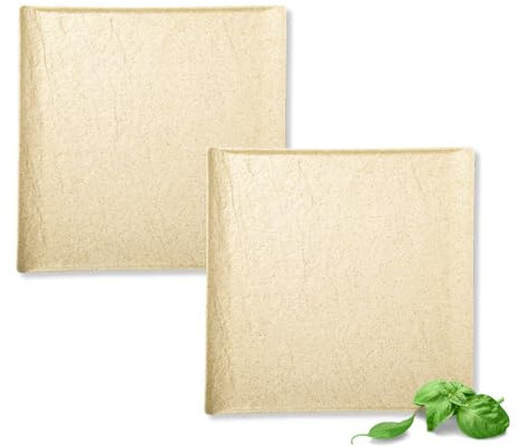 Wilmax - Assiettes carrées - 2 pièces - plates en porcelaine - 27 x 27 cm - Aspect pierre - plates pour repas, salades, petit-déjeuner - Lavables au lave-vaisselle - Beige