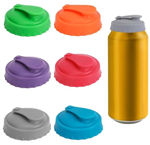 6 Stück Getränkedosen Verschluss,Dosenverschluss Getränkedosen,Dosen Verschluss,Wiederverwendbares Getränkedosen Deckel,Silikon Dosendeckel Getränkedose,Geeignet für Soda-Biergetränke