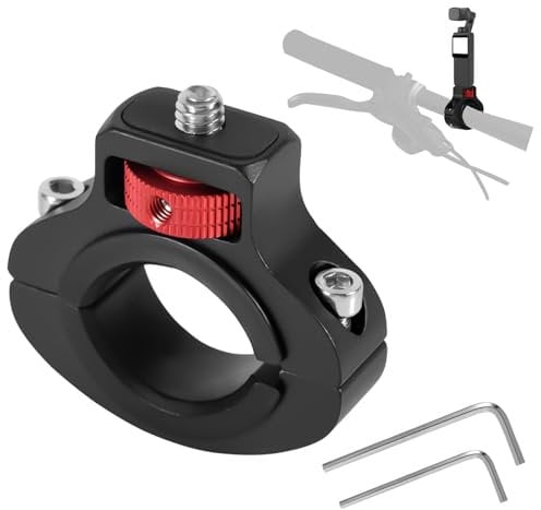 Bici Supporto per Fotocamera Moto, Rotazione a 360 Gradi Anti-Retromarcia Supporto per Morsetto per Bicicletta Manubrio Staffa per GoPro Insta360 DJI Osmo e Luce di Riempimento (22-32mm)