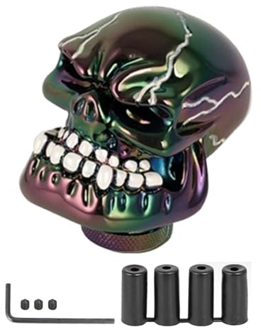 Generico Getriebe,Schaltknauf Mit Totenkopf,Schaltknaufabdeckung Für Auto Mit Schädel - Schaltknauf Schädel - Schaltknauf Schädel Schaltknauf Griff Skelett Gangschaltung, Schaltgriff L