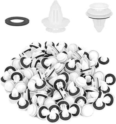 100 Pièces Clips de Fixation Voiture, Clips Voiture Universels | Rivet Plastique avec Tampon Éponge, Facile à Installer Agrafe Carrosserie pour Voitures Panneaux de Portes de Pièces Auto