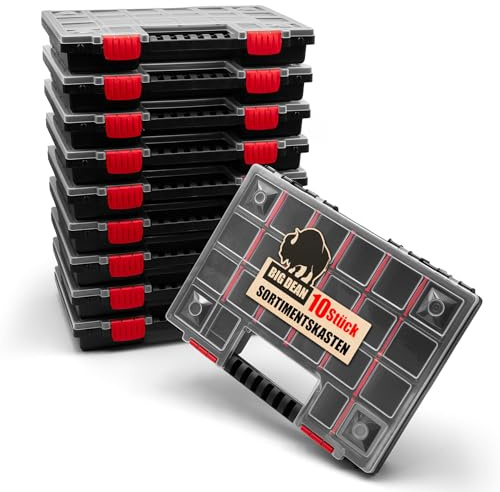 10 Stück XL Sortierbox Sortimentskasten mit flexibler Einteilung MADE IN EUROPE