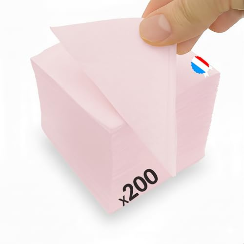 200 Mini-serviettes cocktail en papier - Rose 20 X 20 m - Fabriquée en France - Douces et Absorbantes - Double épaisseur - Anniversaire - Pique-nique - Mariage - Essuie-tout - Table'Colors