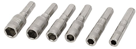 sourcing map 6 in 1 Set M2,5 M3 M3,5 M4,0 M4,5 M5 Innensechskant Steckschlüssel Adapter Bohrer