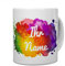 printplanet® Tasse mit Namen personalisiert - Motiv Color Paint individuell gestalten - Farbvariante Weiß