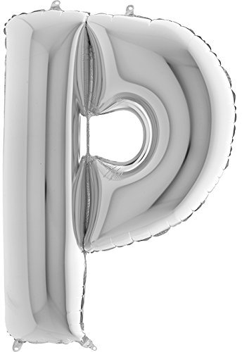 Trendario Ballon Buchstaben - XXL Riesenbuchstabe 100cm Folienballon - Helium Luftballons für Geburtstag, Taufe, Party Deko, Hochzeit (P, Silber)