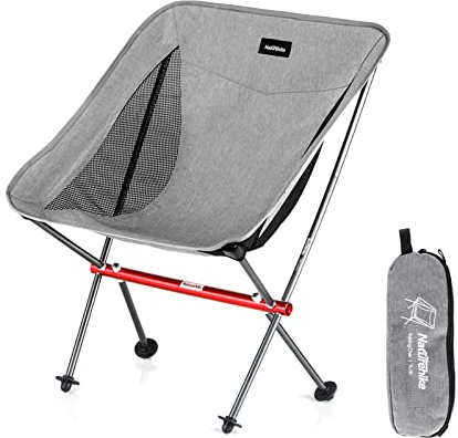 Naturehike Tragbarer Campingstuhl Ultraleichter Klappstuhl, Schnelle Demontage und Montage, Zum Angeln, Picknick, Outdoor, Wandern (Grau)