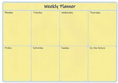 A4 Laminated Wipe Clean Reusable Weekly Planner Appointments To Do Pen Yellow Landscape