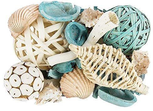 Pot-pourri maritime, 500 g, naturel, turquoise,comprend différents éléments de décoration