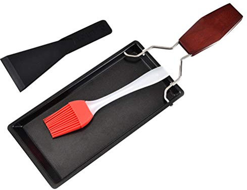 Yardwe 1satz Bbq Comal Mit Holzgriff Robuste Antihaft-grillpfanne Für Steak Gemüse Und Mehr Für Outdoor-picknicks Und Gartenpartys