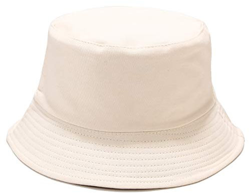 Yixda Classic Sonnenhut Fischerhut Reversibel UV Schutz Sommermütze Eimer Hut (Beige)
