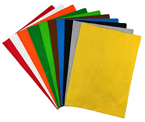 Netuno 10 x Deko Filz Bunt A3 1mm Bastelfilz Filzstoff zum Dekoration Basteln DIY Handwerk für Kinder Hochzeit Tischdeko Osterdeko Fruehling