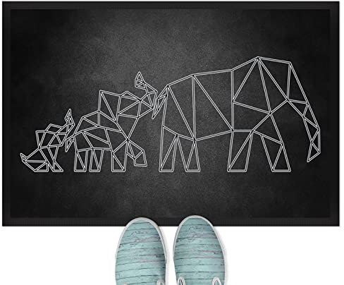 JUNIWORDS Fußmatte, Origami Elefanten Familie, 60 x 40 cm, mit Gummirand