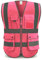 XIAKE Sicherheitsweste mit 9 Taschen, Klasse 2, hohe Sichtbarkeit, reflektierende Sicherheitsweste für Männer und Frauen, Arbeitsweste, Pink, XX-Large