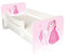 AS-TOR Kinderbett Jugendbett Igor 70x140cm mit Matratze und Abnehmbarem Geländer - Bett Schlafzimmer Kindermöbel Kinderbetten für Mädchen Junge, Massivholz, Solide Sicher, Rosa Prinzessin
