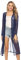 Totatuit Women Long Sheer Cardigan Long Sleeve Open Front Thin Summer Lightweight Cardigan with Side Slits Swimsuit Bikini Cover Up Cardigan Navy Blue M