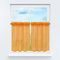 HongYa Rideaux Brise Bise Transparent avec Galon Fronceur Passe Tringle Rideaux Cuisne Court Fenêtre Orange H/L 92/76cm 2 Pièce