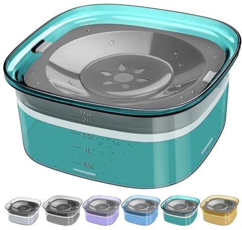 UPSKY 70oz Dog Water Bowl 2L No Spill Dog Bowl Large Capacity Spill Proof Slow Water Feeder, No Splash Dog Bowl Pet Water Dispenser Vehicle Carried Travel Slow Drinking Bowl for Messy Drinkers, Cats