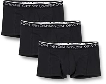 Calvin Klein Surge Low Rise Trunk 3pk, Boxer Uomo, Black W/ Black Wb, S (pacco da 3)