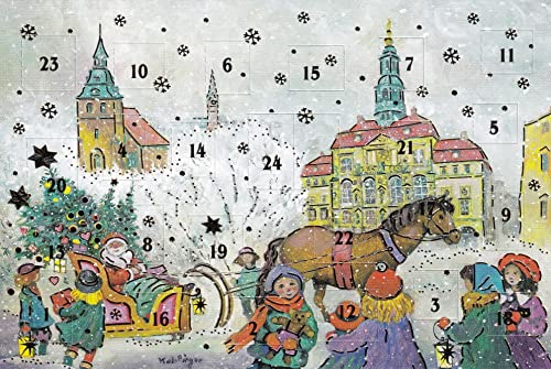 Nostalgische Adventskalenderkarte Lüneburg Advent Weihnachten Doppelkarte